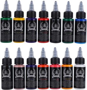30ml/Bottle 14 Colors Tattoo Ink, Professional Tattoo Makeup Ink, Tattoo Makeup Pigment, Natural Tattoo Pigment for Professionals and Beginners Use