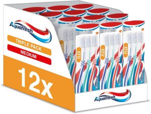 Aquafresh Clean And Flex Toothbrush, 12 X 3 Pack, Medium