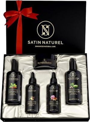 Christmas Gifts for Women with Organic Hair Growth Oil + Body Oil - Argan Oil + Jojoba Oil + Almond Oil + Castor Oil & Shea Butter 700ml - Gifts for her - Gifts for Mum -...