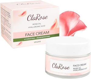 ClaRose Hyaluronic acid Anti-ageing Face Cream with 100% Natural & Organic Rose oil, 50 ml