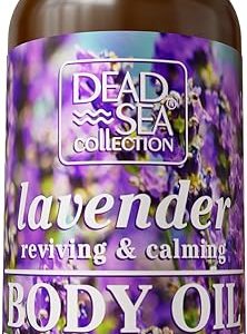 Dead Sea Collection Lavender Body Oil - Nourishing Massage Oil with Vitamins E, A, D - Body Oil for Women - Body Moisturizer for Women & Men - Hydrating Moisturiser for Dry Skin...