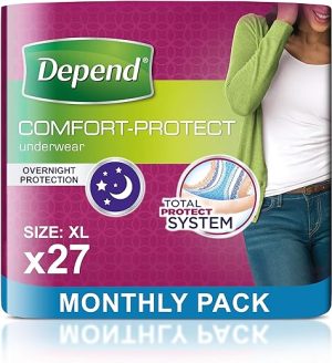 Depend Comfort Protect Incontinence Pants for Women, Extra-Large - 27 Pants
