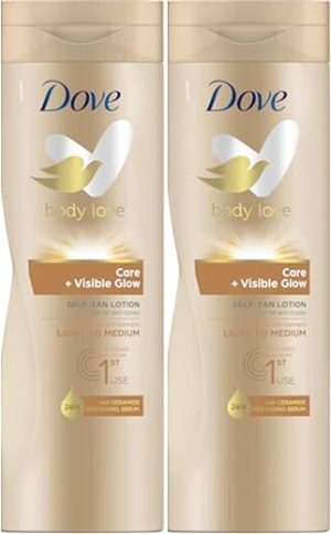 Dove Summer Glow Gradual Self Tan Body Lotion Fair To Medium 2 X 250 Ml = 500Ml