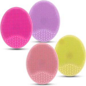 Facial Cleansing Brush Face Exfoliator Pad Silicone Face Scrubber, Mini Manual Silicone Face Scrubber Face Massager Brush Anti-Aging Skin Cleanser and Deep Exfoliator Makeup...