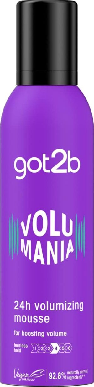 Got2b Volumania Bodifying Hair Mousse, 24 hour Volumizing Hold, 250ml
