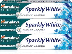 Himalaya Herbals “Sparkly White” Herbal Toothpaste * Whiter Teeth in 2 Weeks * with Advanced Plaque Removal, Chemical Free, Vegan Friendly, Anti-inflammatory 12-Hour Germ...
