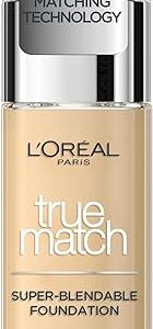 L'Oreal Paris True Match Liquid Foundation, Skincare Infused with Hyaluronic Acid, SPF 17, Available in 40 Shades, 1.W Golden Ivory, 30 ml