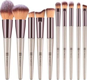 Makeup Brushes 10 Pcs Make Up Brushes Set Champagne Gold Makeup Brush Pack Professional Foundation Blending Powder Blush Concealers Eyeshadow Make-up Brush Kits Classic Series