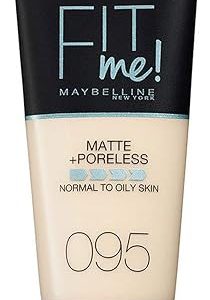 Maybelline Fit Me Foundation, Matte & Poreless, Full Coverage Blendable Normal To Oily Skin, 095 Fair Porcelain 30ml