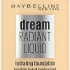 Maybelline Foundation, Dream Radiant Liquid Hydrating Foundation with Hyaluronic Acid and Collagen - Lightweight, Medium Coverage Up to 12 Hour Hydration - 21 Nude