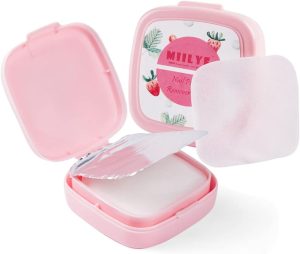 MIILYE 40PCS Nail Polish Remover Pads in Box, Easy to Carry Instant Removal Lint Free Nail Polish Wipes for Regular Air-dried Water/Oil Based Nail Polish Soak Off (40 Count...