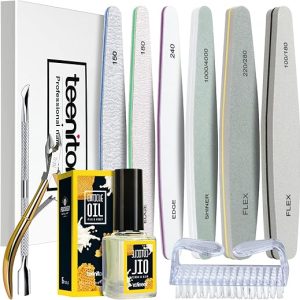 Nail File and Buffer,Teenitor Nail Care kit with Nail File Buffer, Professional Manicure Nail File Block Buffer Polish, Cuticle Nippers, Cuticle Oil and Cuticle Pusher, Manicure...