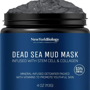 New York Biology Dead Sea Mud Mask for Face and Body with Stem Cell and Collagen - Spa Quality Pore Reducer for Acne, Blackheads and Oily Skin, Natural Skincare for Women, Men -...