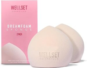 WELLSET Dreamfoam Sponge Make Up 2pcs - Expanding & Ultra-Soft Beauty Blender for Flawless Coverage - Versatile and Durable Cosmetic Makeup Sponges