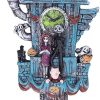 Wnvivi Halloween Wall Clock Multi Resin Nightmare Handcrafted Christmas House Clock Cuckoo Clock for Decor