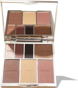 Bare Basics Face & Eye Palette from Sculpted by Aimee - Travel-Friendly, Nude Look Eyeshadow, Highlight, Bronzer, Blush & Setting Powder (Nude 02)
