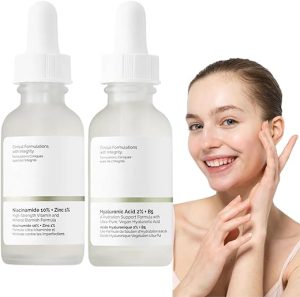 Niacinamide10%+Zinc 1% & Hyaluronic Acid 2% + B5, Face Moisturizer Set, Face Serum Hyaluronic Acid Serum for Face, Niacinamide Serum to Control Excess Oil, Tackles Blemishes,...