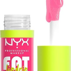 NYX Professional Makeup Lip Gloss, High Shine, Non-Sticky FInish, 12 Hours Hydrating, Fat Applicator, With Squalane, Raspberry and Cloudberry Oils, Fat Oil Lip Drip, Shade:...