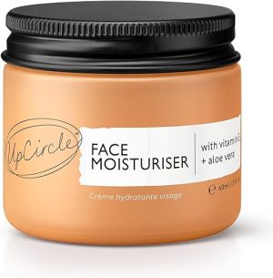 UpCircle Face Moisturiser with Argan Powder 60ml - Nourishing Day Cream - Vitamin E, Aloe Vera, Glycerin, Shea + Coconut Butter - Natural, Vegan + Cruelty-Free